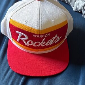 Mitchell & Ness Red and White Houston Rockets Cap